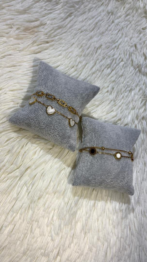 سوار سلسلة بقلوب وكريستال